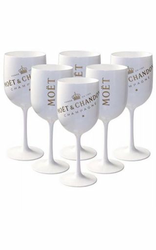 Moet & Chandon Ice Imperial White Acrylic Glasses X6