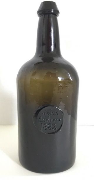 Wine Bottle W.  Seal John Andrew 1822 - Distinguished Church Of England Priest