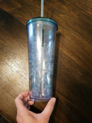 Starbucks Tumbler Go With All Your Heart Christmas Gift Snowflakes Green 5