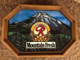 Vintage Rainier Beer Mountain Fresh Lighted 1981 Heileman Brewing Co Sign