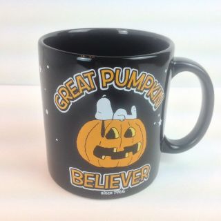 Snoopy,  Peanuts Great Pumpkin Believer Black Ceramic Coffee Mug