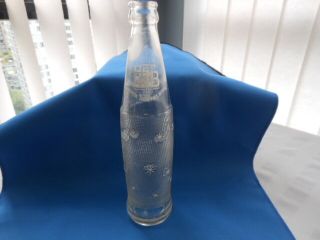 Vintage Embossed Tab Soda Bottle 10 Fl Oz