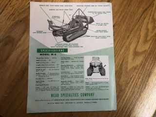 Rare Mead “MIGHTY MOUSE” Mini Dozer Tractor Brochure Sales Advertising 3