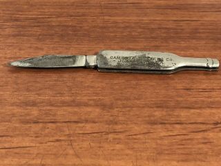 Vintage Cambria Brewing Johnstown,  Pa.  Advertising Beer Bottle Folding Knife