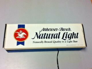 Anheuser - Busch Natural Light Beer Sign Vintage Light Box Wall Window Lighted Bar