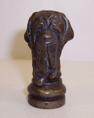 Vintage/Antique SOLID BRONZE Miniature MASTIFF DOG HEAD Sculpture QUALITY Bust 4