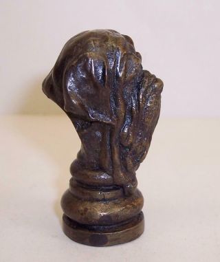 Vintage/Antique SOLID BRONZE Miniature MASTIFF DOG HEAD Sculpture QUALITY Bust 5