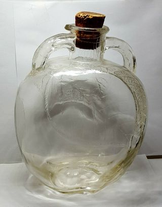 Antique Apple White House Glass Vinegar 4 Cup Size Quart Jug Pour Spout 3
