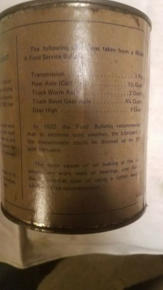 Ford Oil Can Antique Country M533 600 - W - Oil Can One Quart Freund Can Company 8