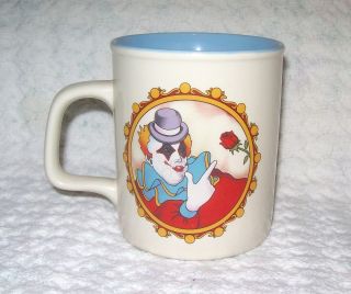 Willitts Vintage 1986 Clown Coffee Cup Mug Blue Inside 8 Oz.