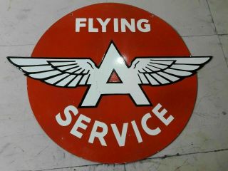Porcelain Sign Flying A Service Double Sided Enamel Sign Size 36 " Inches