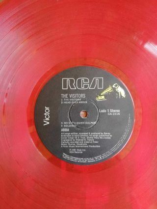 Abba - The Visitors - Rare El Salvador Red Vinyl Lp