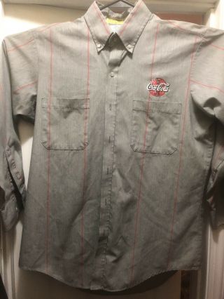 Coca Cola (coke) Collectible Embroidered Shirt Long Sleeve Medium Great Cond.