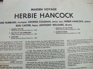 HERBIE HANCOCK Maiden Voyage BLUE NOTE LP VG,  stereo Liberty 3