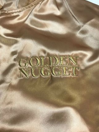 Vtg Gold Golden Nugget Casino Las Vegas Reversible Black Mirage Jacket Satin 6