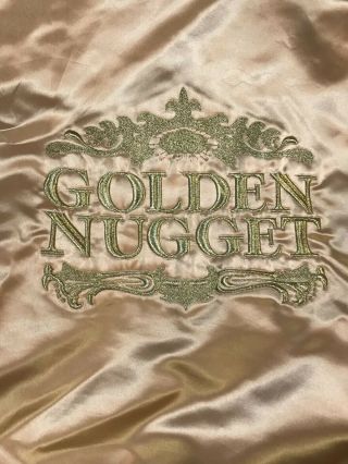 Vtg Gold Golden Nugget Casino Las Vegas Reversible Black Mirage Jacket Satin 8