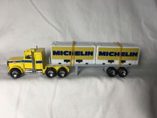 Matchbox Yellow Michelin Double Container Transporter Display Case Stored
