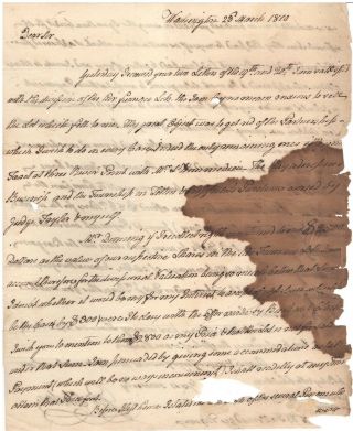 Handwritten Letter Signed By George Clinton In 1810 W/