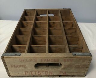 Vintage Shep ' s Famous Beverages Pittston Pennsylvania 24 - bottle Wooden Crate Box 4