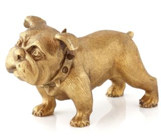 English Bulldog Bronze Statue Dog Figurine Cute Animal Russian Art Sculpture 5 "