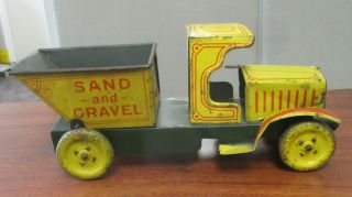Vintage Nonpareil Tin Litho Sand And Gravel Truck