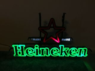 Heineken Lighted Beer Sign Neon Light Bar Tavern Pub Man Cave Light Please Read