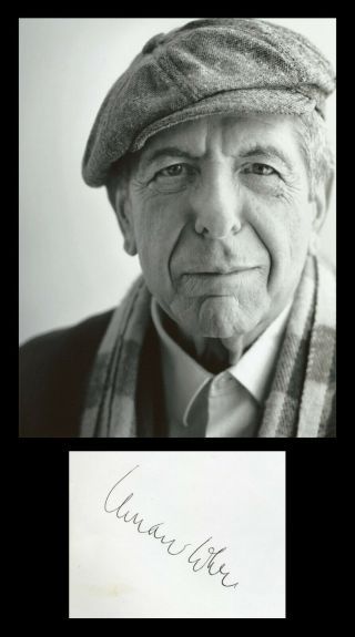 Leonard Cohen (1934 - 2016) - Rare Authentic Signed Autograph,  Photo - 1988 -