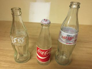 3 Vintage Coke Coca Cola Bottles Arabic Middle East & North Africa Hebrew French