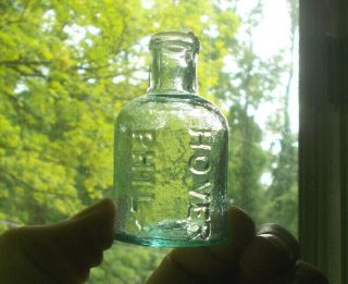 Open Pontil Hover Phila Crude 1850s Emb Ink Bottle Sparkling Attic