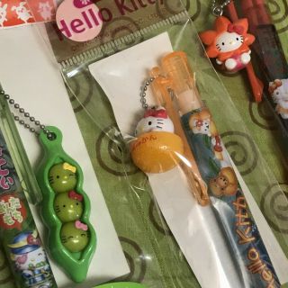 Hello Kitty Ballpoint Pen Shizuoka - Orange 2006 With Gotochi Charm From Japan Set