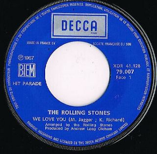 ROLLING STONES we love you FRENCH DECCA 7 