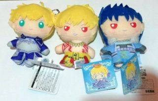 Fate/grand Order Fgo X Sanrio 3 Plush Set - Arthur,  Gilgamesh,  Cu Chulainn Sega