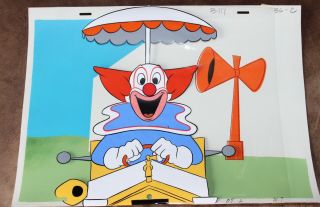 Bozo The Clown Animation Cel Hand Painted Background 611