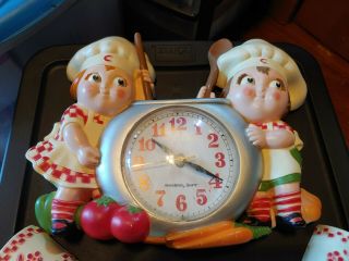 Campbell ' s Soup Clock and Shelf with Pot Holders VG Order Battery Op. 2