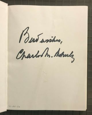 Charles Schulz Signed Around The World In 45 Years Book Jsa Loa Charlie Brown