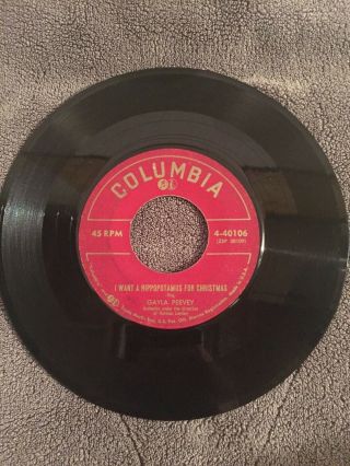 " I Want A Hippopotamus For Christmas " Gayla Peevey Columbia - 40106 1953 Listen