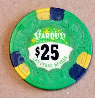 Vintage Rare 1980s Stardust Las Vegas,  Nevada Casino $25 Chip