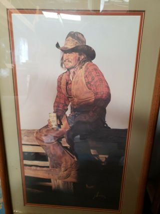 Gordon Snidow " Taste The High Country " Print Coors Beer Framed & Matted 20 " X31 "