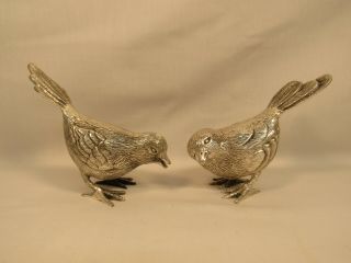 Vintage Silvertone Metal Bird Figurines Robin Finch Highly Detailed
