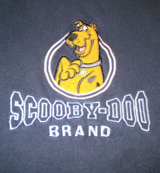 Vintage Scooby Doo Embroidered Dark Blue V - Neck Sweatshirt Size 2x