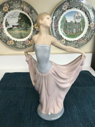 Vintage Large 12 " Lladro 5050 Dancer Lady Figurine Glazed