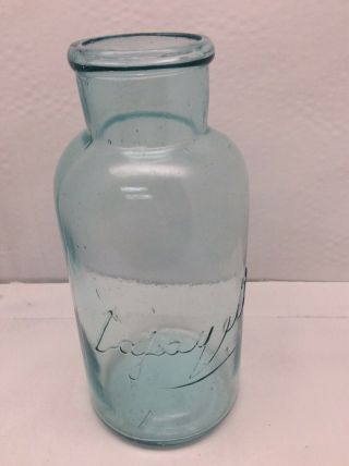 Early Lafayette Half Gallon Fruit Jar Aqua