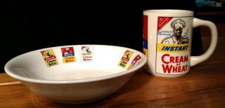 Vintage Cream Of Wheat Bowl Mug Cup Marked Usa On Mug Advertising Piece Graphics