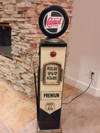 42 " Castrol Gas Pump Cabinet With Light.  Man Cave/gameroom Decor.