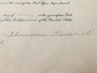 Historic President Theodore Roosevelt Hand Signed 1906 Dated Appointment