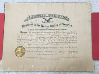HISTORIC President Theodore Roosevelt hand signed 1906 dated Appointment 3