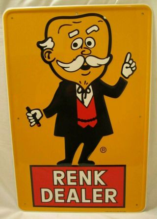 Vintage Metal Renk Seed Feed Corn Dealer Farm Sign From Crate 27 X 18