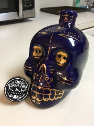 Rare Kah Tequila Blanco Los Ultimos Dias 24 Kt Hand Painted Limited Edition