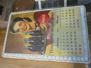 Vintage 1950 Coca - Cola Calendar 6 Full Pages Totally Complete Exc.
