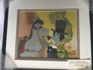 Huckleberry Hound & Horse 1980 Production Cel Signed By Hanna & Barbera